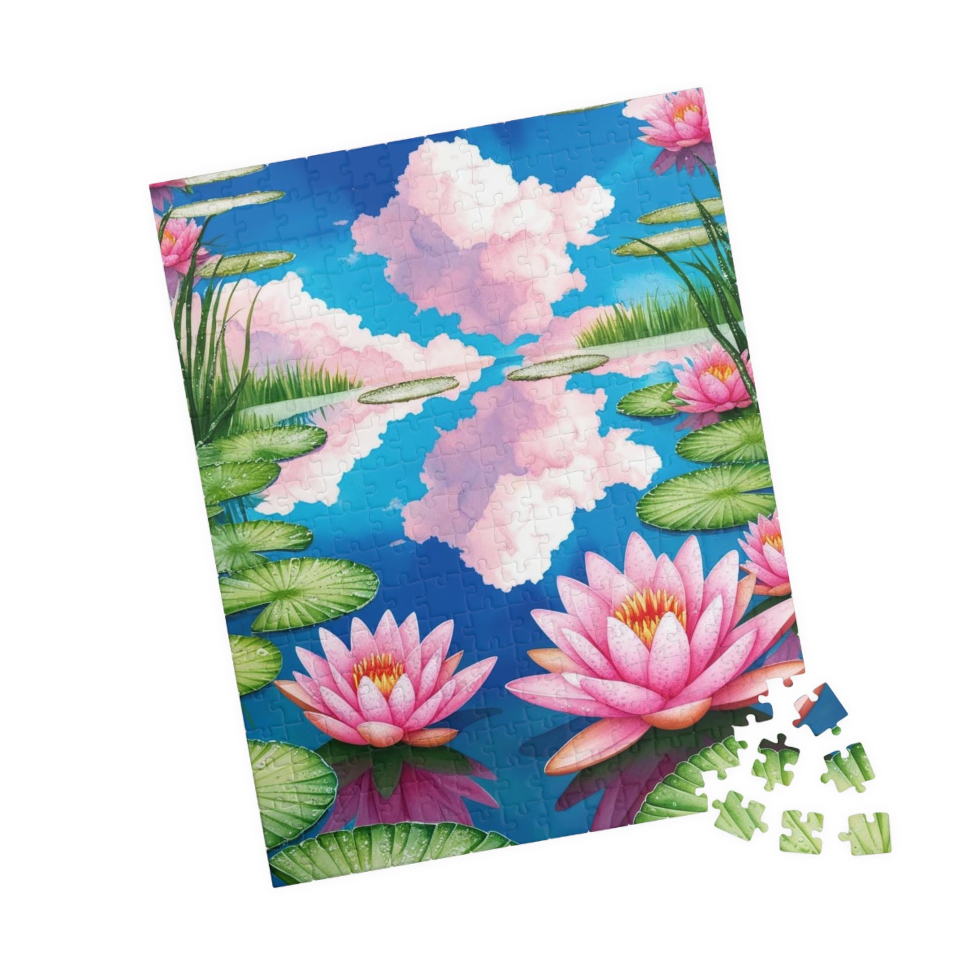 Water Lily Pond Puzzle 110-520 Piece, Tranquil Floral Landscape Jigsaw Game Claude Monet-Inspired, Lush Greenery Water Reflections, Giftable Puzzle The Puzzle Chest