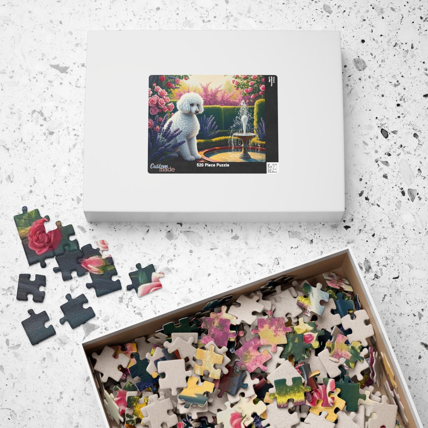 Charming Dog Jigsaw Puzzle, Flower Garden Poodle, Friend Gift for Pet Lover, Home Entertainment, Family Activity or Solo Fun Puzzle The Puzzle Chest
