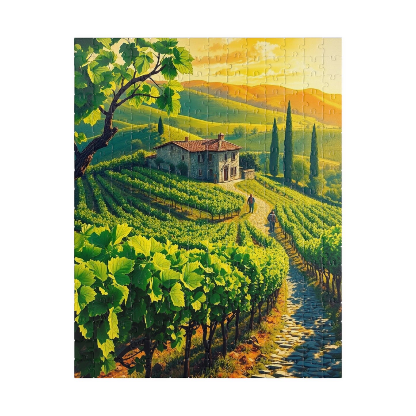 Vineyard Escape Puzzle - 110, 252, 520, 1014-piece Scenic Jigsaw for Nature Lovers, Family Activity 252 pcs (Vertical) Puzzle The Puzzle Chest