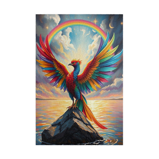 Rise in Rainbow Flame Jigsaw Puzzle, Colorful Phoenix Puzzle, Firebird Puzzle, LGBTQ Gift for Adult Pride Month Birthday Holiday Fun 1014 pcs (Vertical) Puzzle The Puzzle Chest