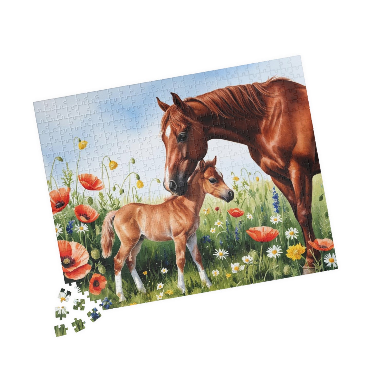 Mare and Foal Jigsaw Puzzle, Game for Horse Lovers Adults Seniors, Mother's Day Gift, Animal Lover Present Puzzle The Puzzle Chest
