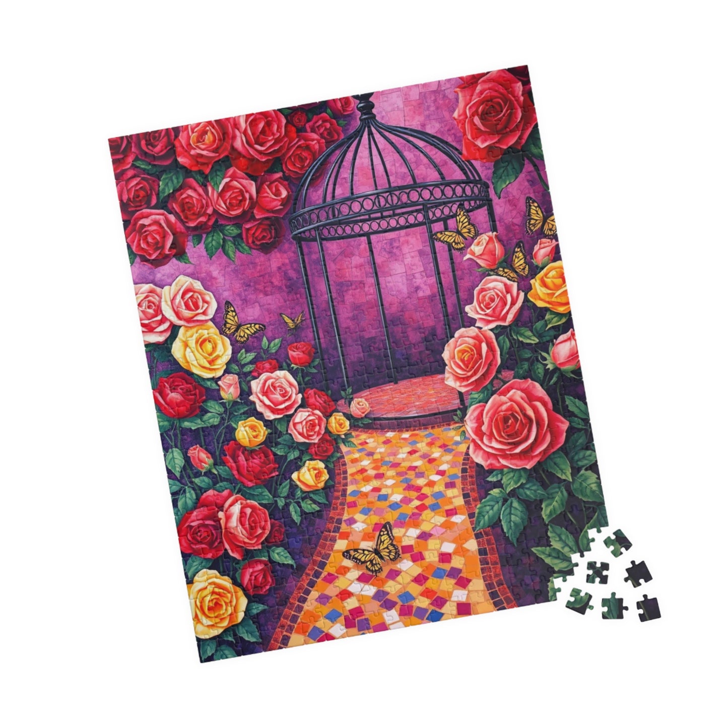 Rose Garden Mosaic Puzzle, 110-1014 Pieces Floral Jigsaw Game for Relaxation, Gift for Flower Lover, Frameable Home Decor, Solo Fun, Mindful Puzzle The Puzzle Chest