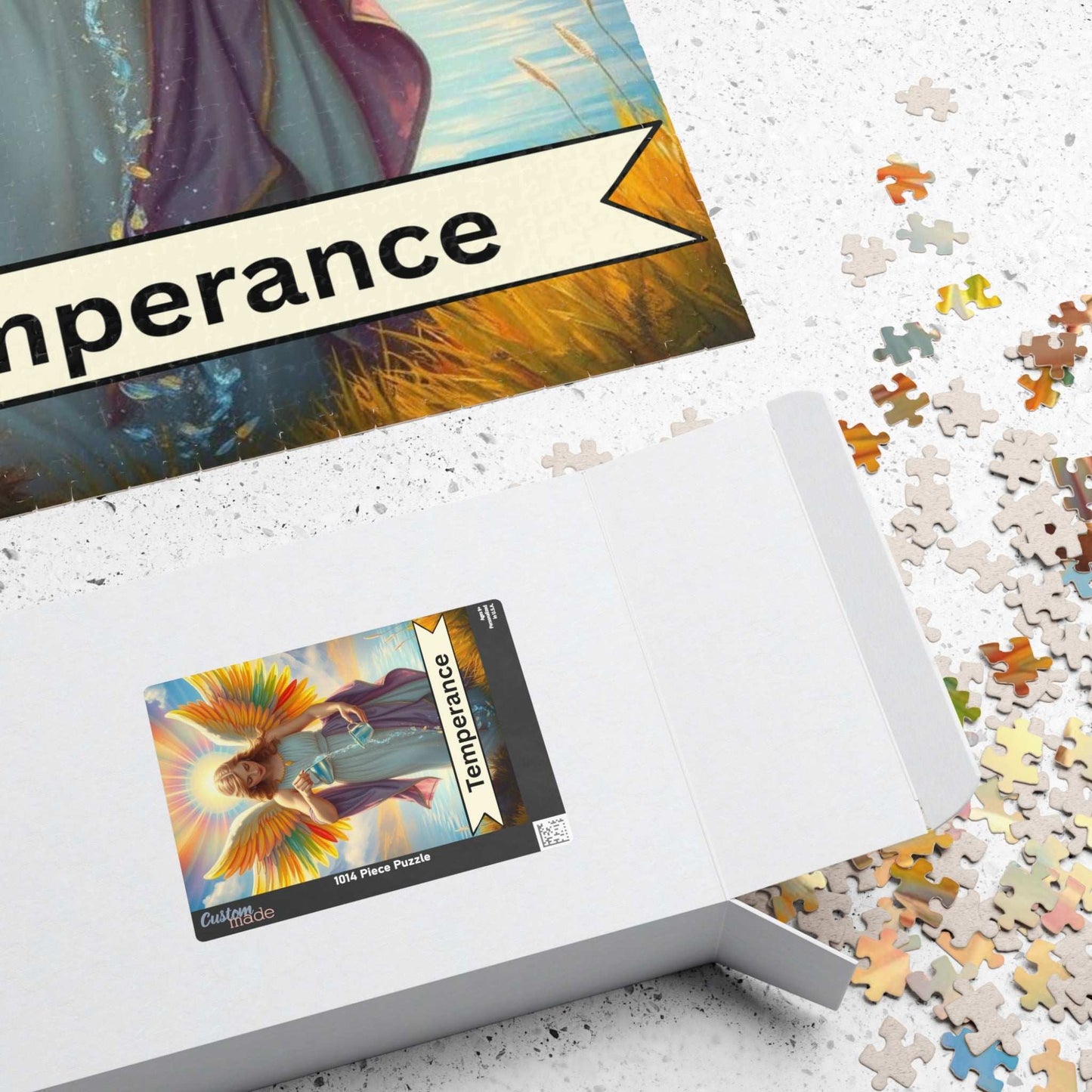 Angel Temperance Puzzle - Tarot Card Style Jigsaw Game for Spiritual Art Meditation Gift, Home Decor, Family Fun Activity, 110-1014 Pieces Puzzle The Puzzle Chest