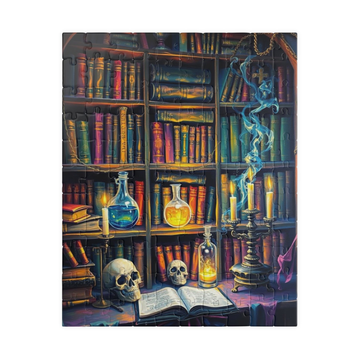 Mystical Library Puzzle - 110-1014 Piece Halloween Jigsaw Game Perfect for Cozy Nights, Gift for Book Lovers, Family Fun, Brain Teaser