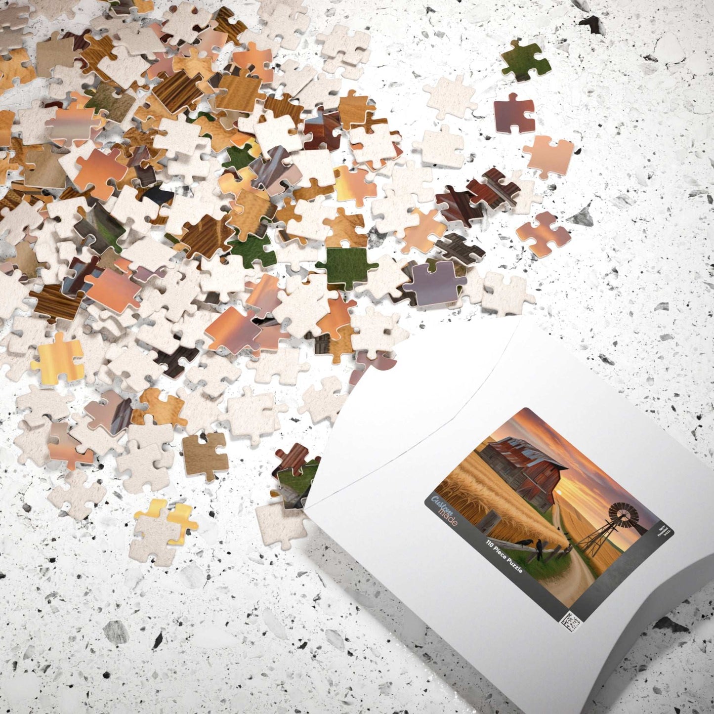 Rustic Farmhouse Puzzle, 110-1014 Piece Fall Landscape Jigsaw Game, Cozy Autumn Home Decor, Family Fun Activity Puzzle The Puzzle Chest