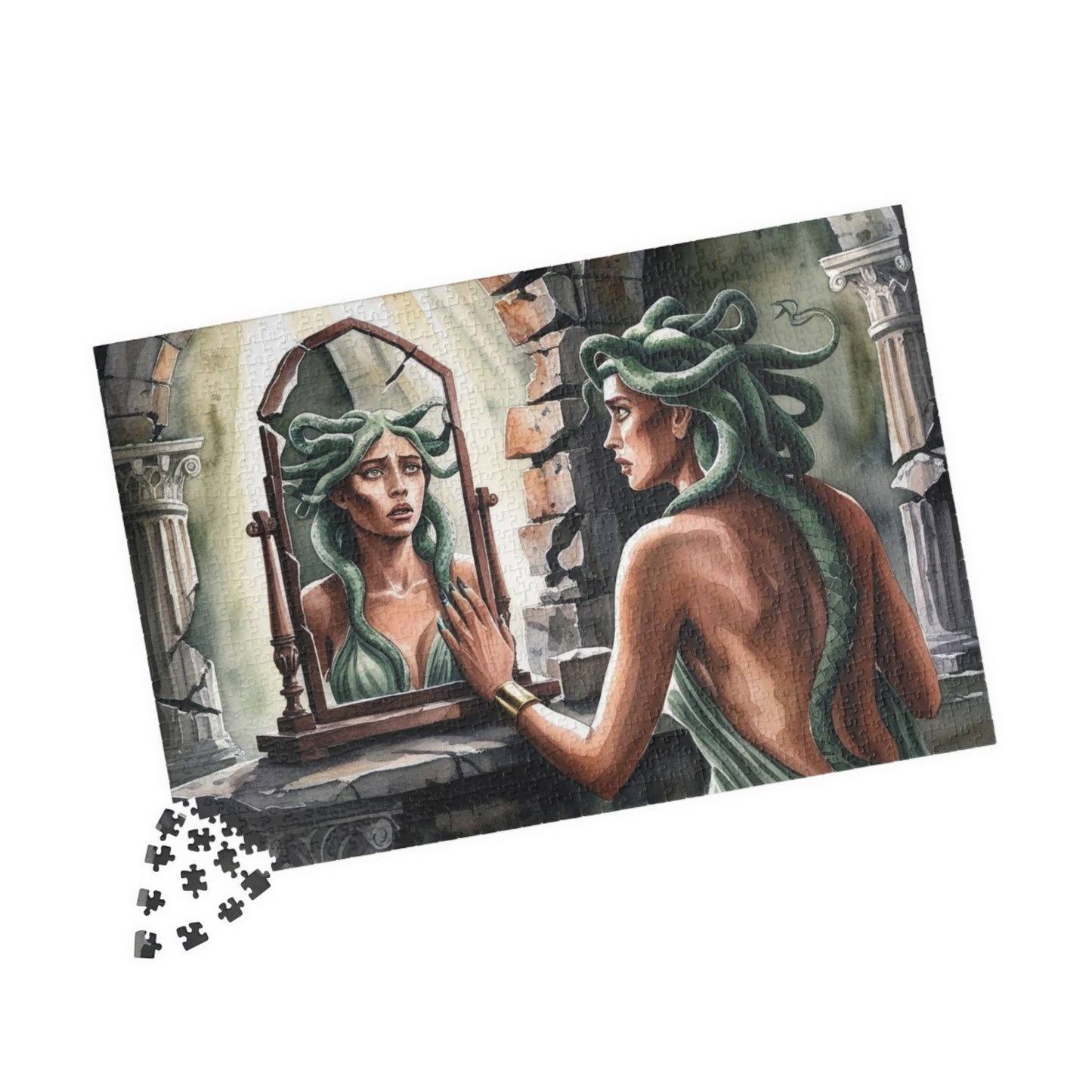 Medusa Stone Lair Jigsaw Puzzle (110, 252, 520, 1014-piece), Greek Mythology Art Game, Mental Challenge Family Activity Entertainment, Hobby Puzzle The Puzzle Chest
