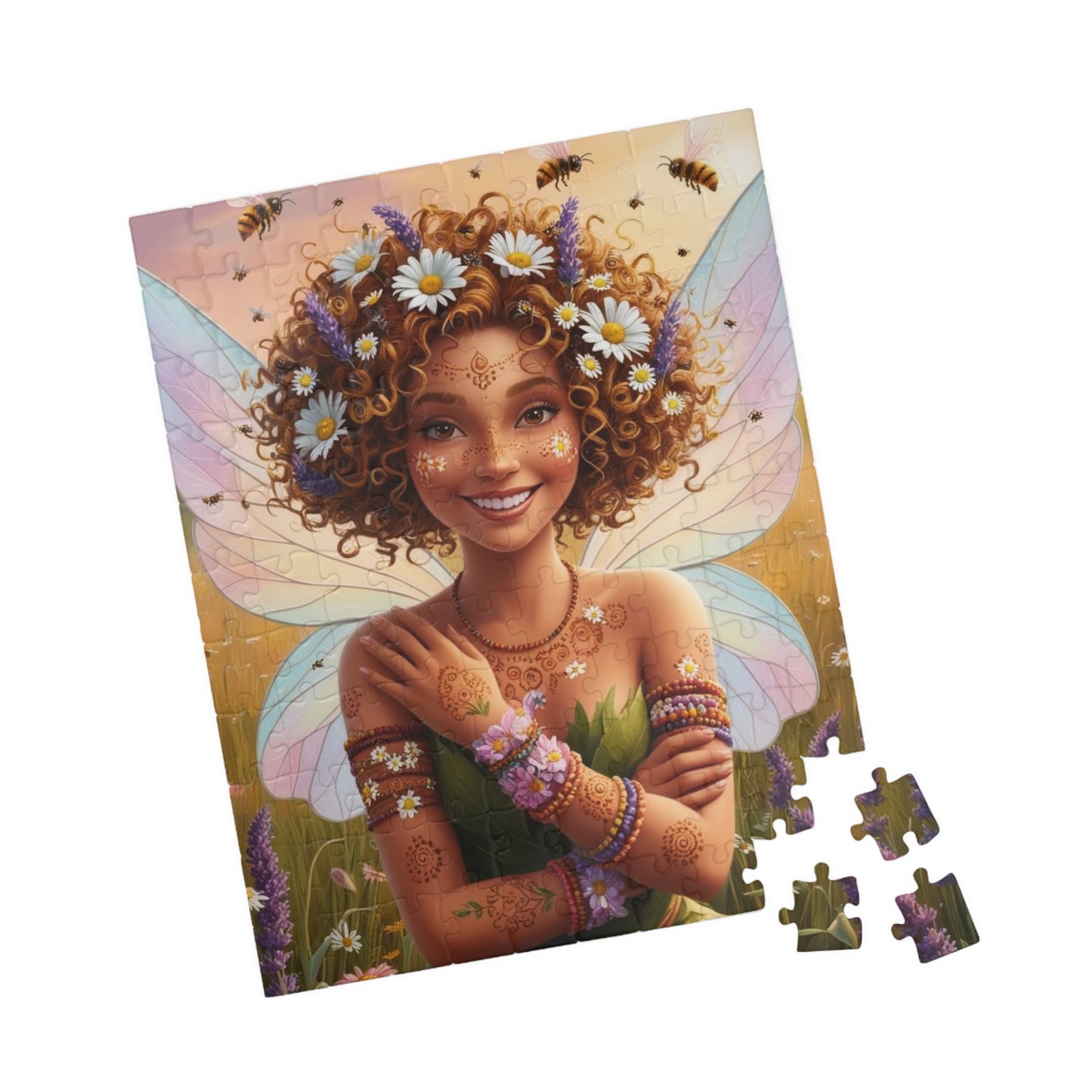 Wildflower Meadow Fairy Jigsaw Puzzle, Enchanting Mythical Gift for Fantasy Lover, Family Fun, Birthday and Holiday Activities, Brain Teaser Puzzle The Puzzle Chest