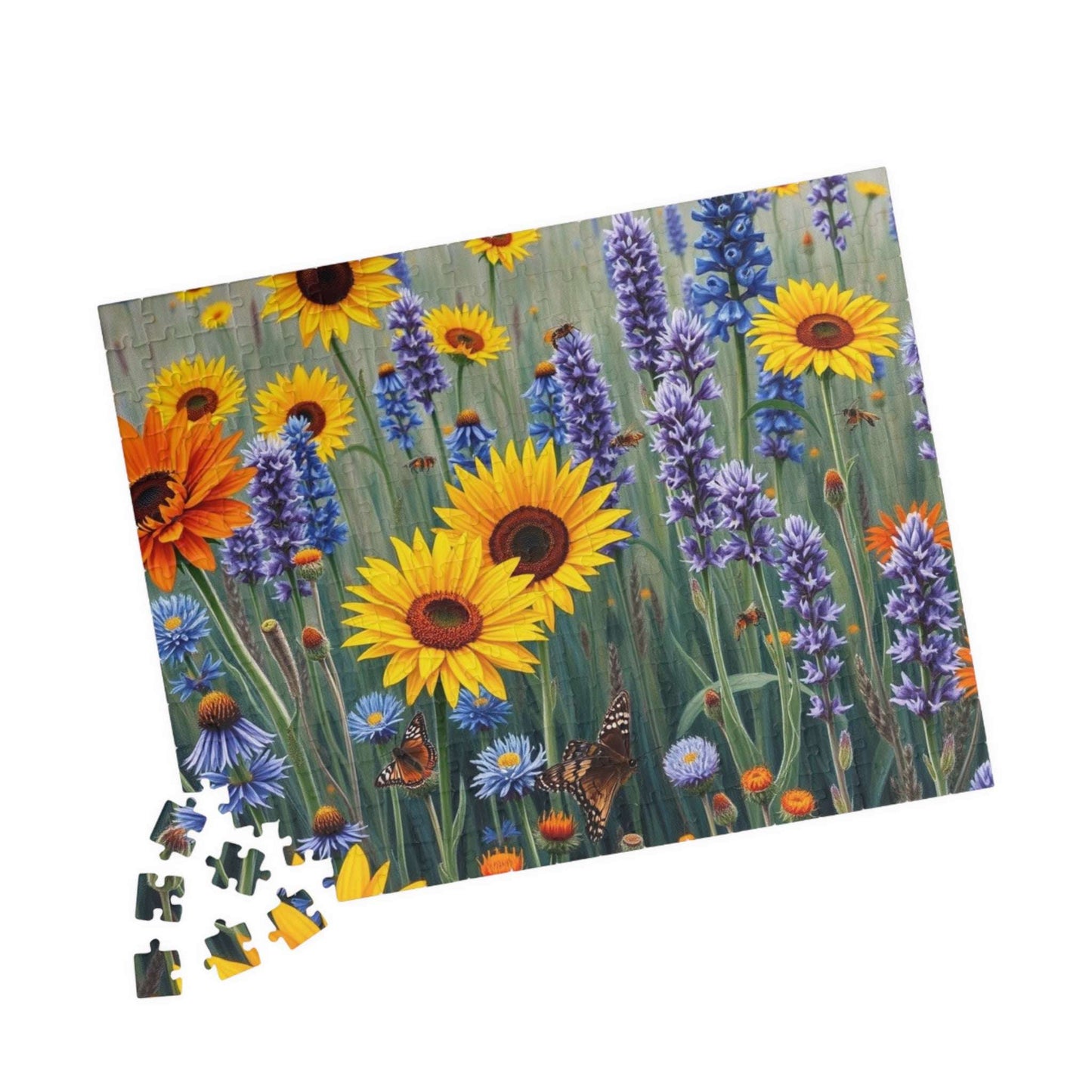Sunflower and Lavender Puzzle, Floral Jigsaw Game for Adults, Flower Botanical Gift for Nature Lover, Family Activity, Mindful Fun, Relief Puzzle The Puzzle Chest