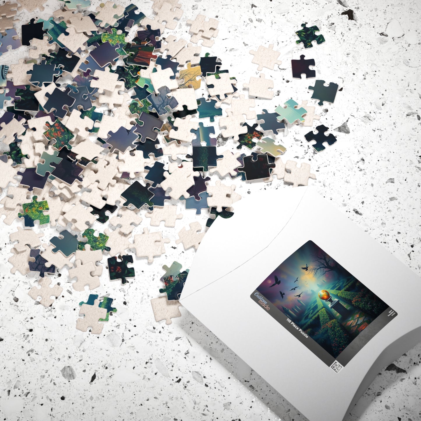Gothic Garden Maze Puzzle, Mystical Scene with Glowing Orbs Crows and Fog, Magical Dark Art Jigsaw Game, Gift for Gothic-Themed Enthusiast Puzzle The Puzzle Chest