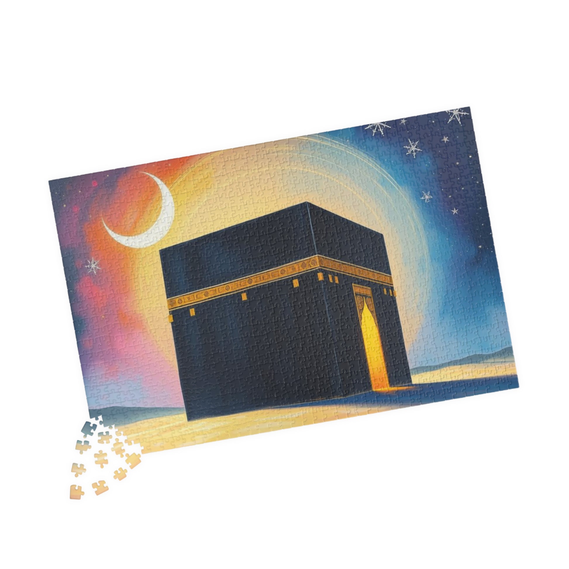 Serene Kaaba Jigsaw Puzzle Vibrant Desert Scene, Mindfulness Activity, Islamic Art Puzzle Home Entertainment, Family Fun, Gift for Him/Her Puzzle The Puzzle Chest
