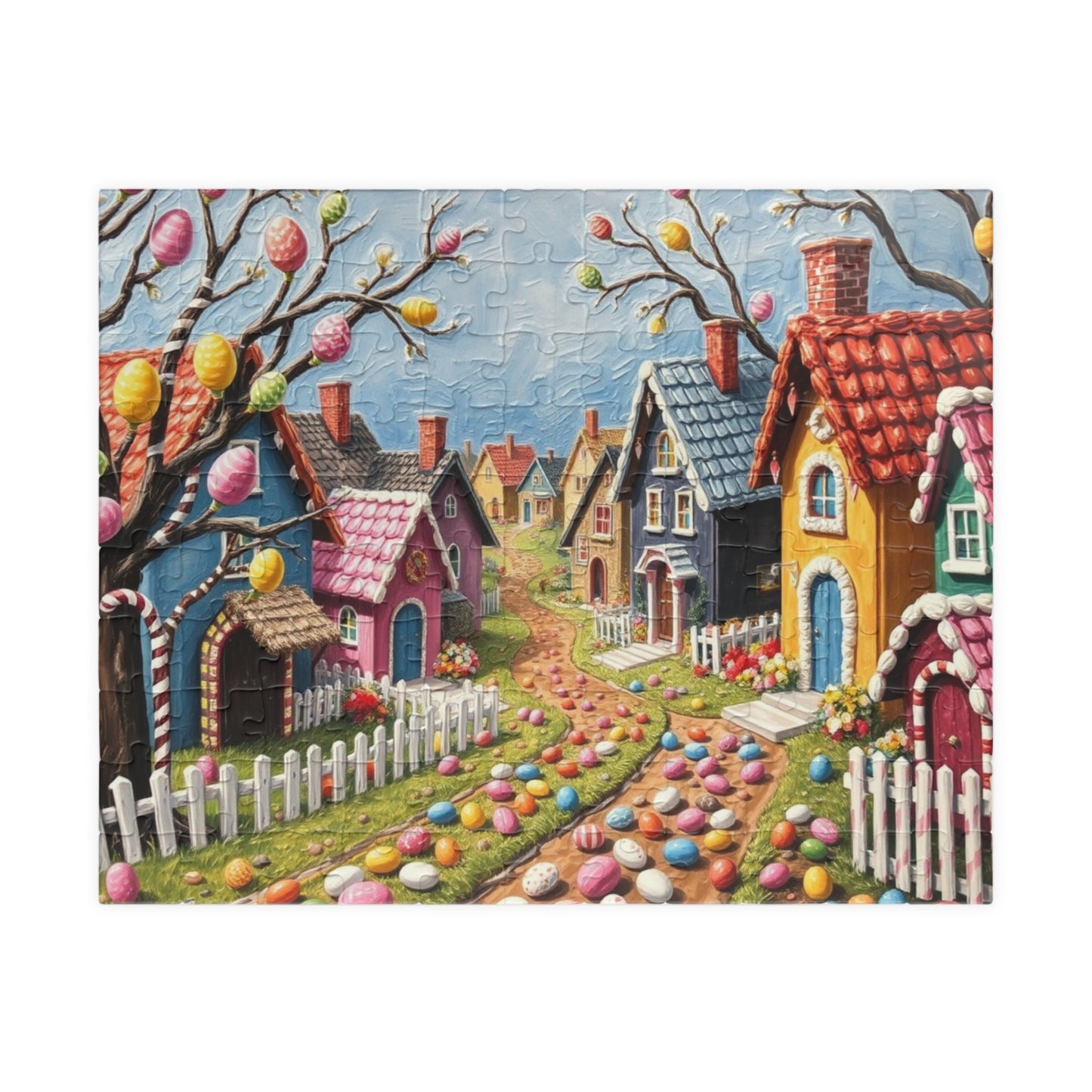 Easter Village Puzzle, Vibrant Spring Scene for Family Fun, 110-1014-Piece Jigsaw, Perfect for Holiday Gatherings, Gift Idea, Indoor Game 110 pcs (Horizontal) Puzzle The Puzzle Chest