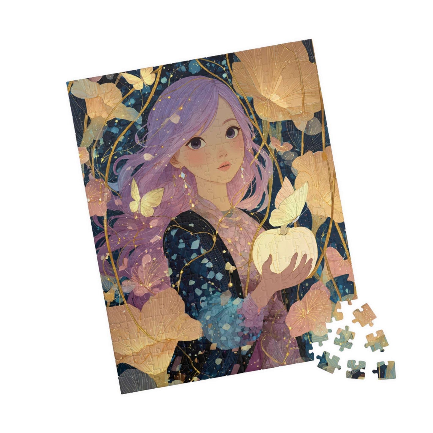Fairy-Tale Anime Girl Jigsaw Puzzle - Princess with White Pumpkin, Magical Autumn Fantasy Game for Adult Gifts, Family Fun, Brain Teaser 252 pcs (Vertical) Puzzle The Puzzle Chest