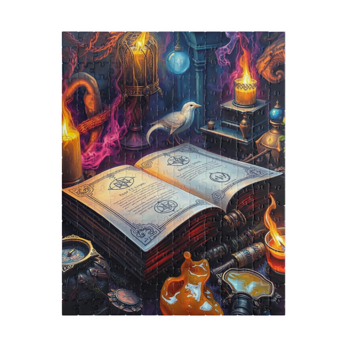 Cursed Ink Ritual - Mystical Spellbook Puzzle, Enchanting Halloween Jigsaw for Puzzle Lover Gothic Gift for Friend, Game Night, Brain Teaser