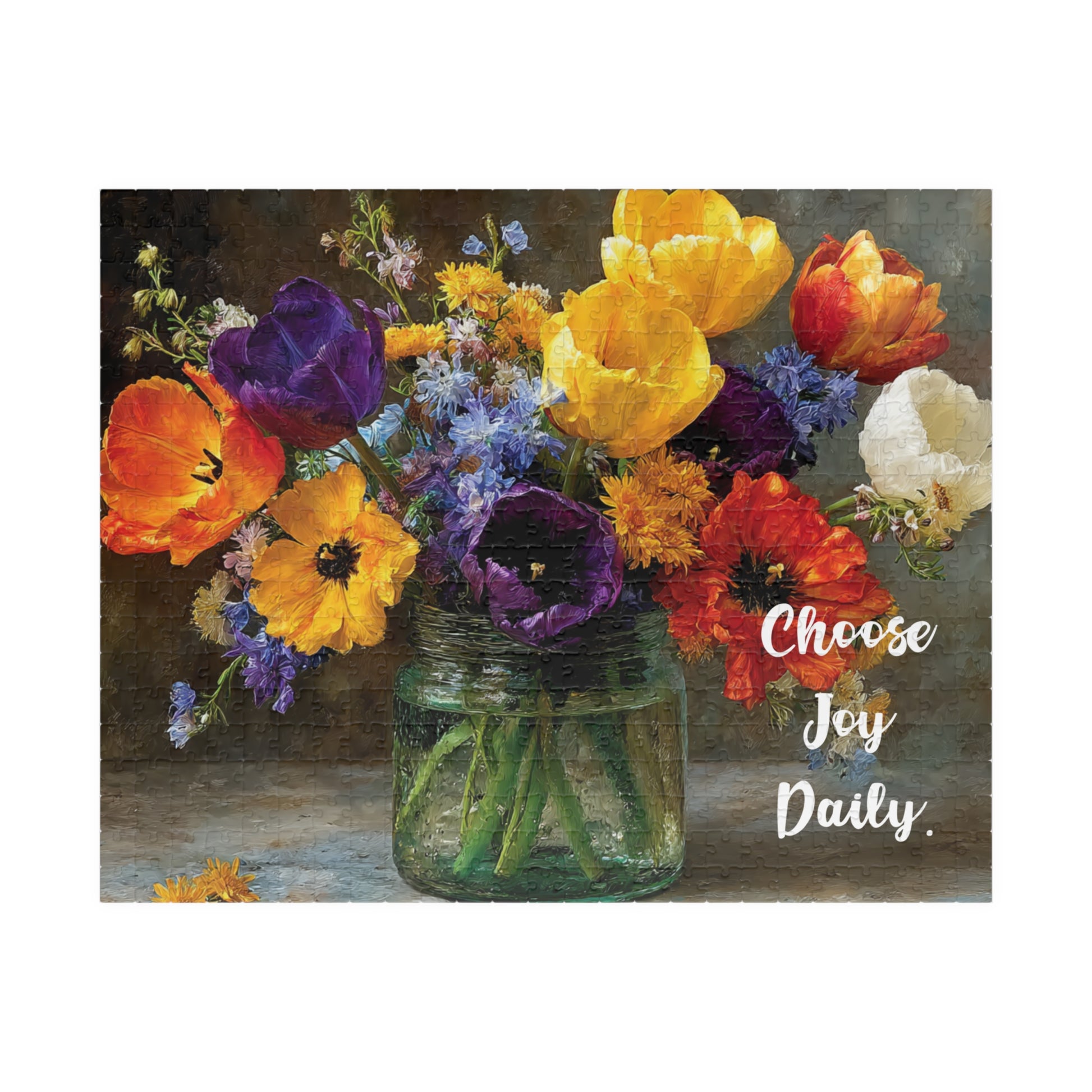 Choose Joy – Radiant Moments Jigsaw Puzzle, Floral Design with Inspirational Quote, Thoughtful Gift for Flower Lover Puzzle The Puzzle Chest