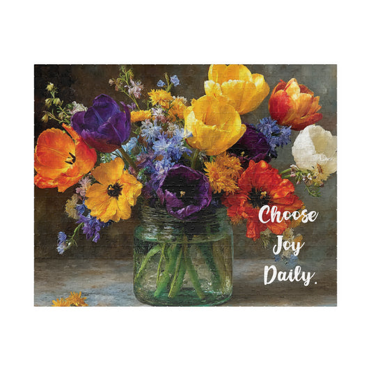 Choose Joy – Radiant Moments Jigsaw Puzzle, Floral Design with Inspirational Quote, Thoughtful Gift for Flower Lover Puzzle The Puzzle Chest