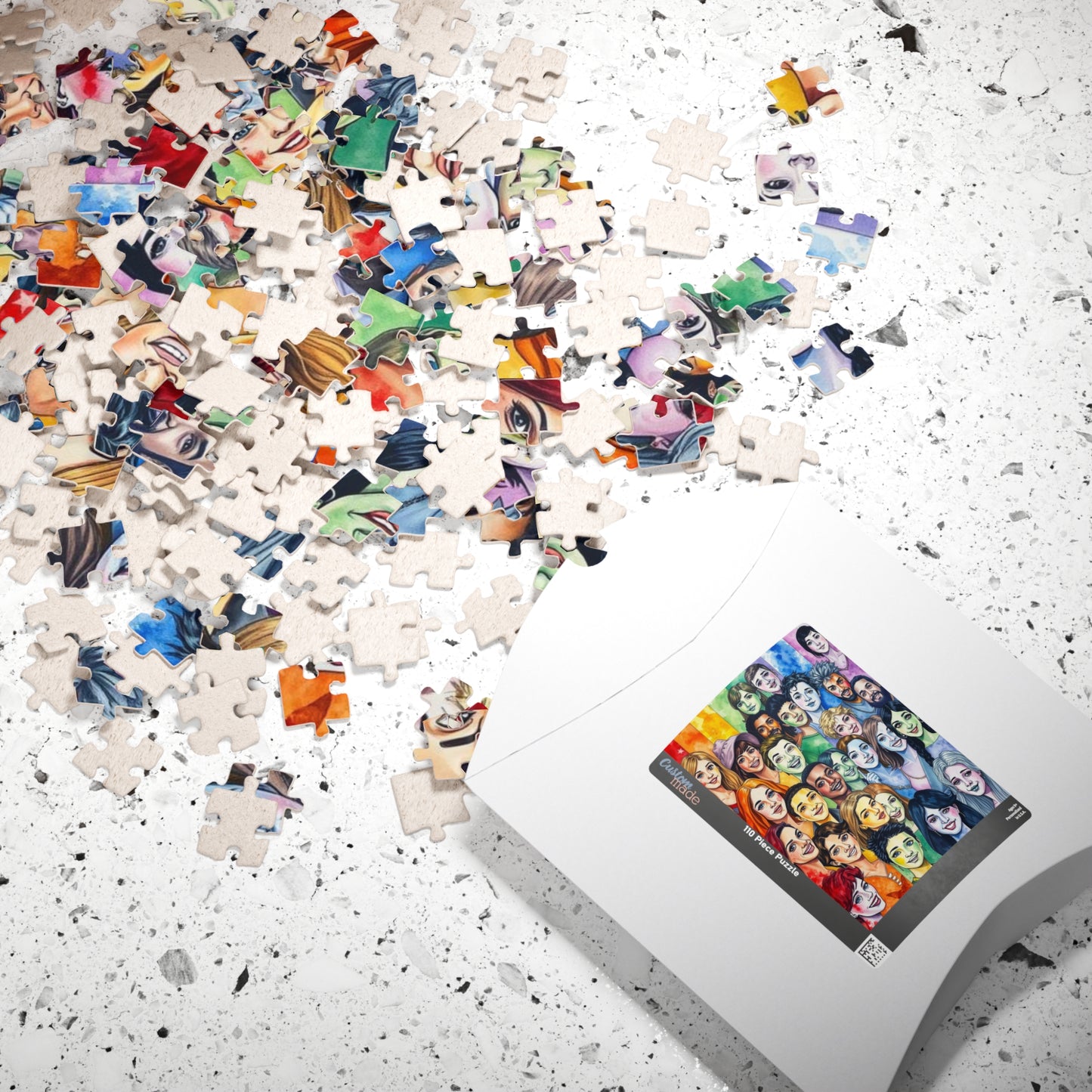 United in Joy Jigsaw Puzzle - Pride Rainbow Flag Faces, Queer Art Inclusive Game for Family Fun, Holiday Birthday Gift Idea, Team Building Puzzle The Puzzle Chest