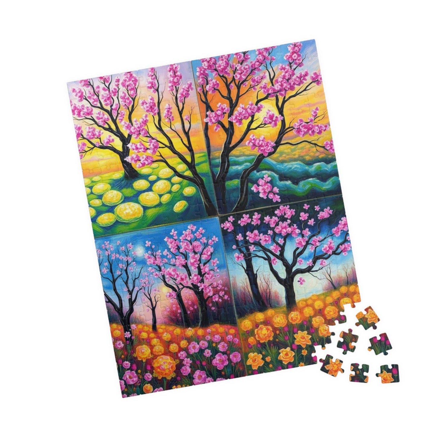 Four-Quadrant Landscape Puzzle - Nature Themed Collage Jigsaw for Adults, Ideal for Family Bonding, Mental Exercise, Gift for Friends Puzzle The Puzzle Chest
