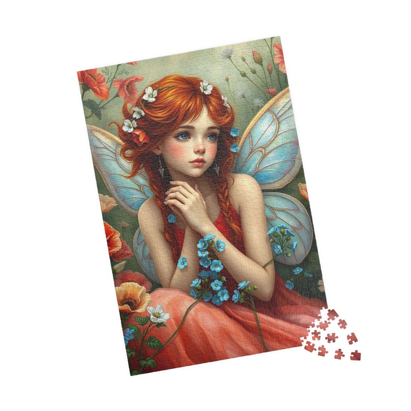 Auburn Flower Fairy Puzzle - Summer Garden Fantasy Jigsaw with Wildflowers, 110-1014 Piece Puzzle Lover Gift for Mindful Family or Solo Fun