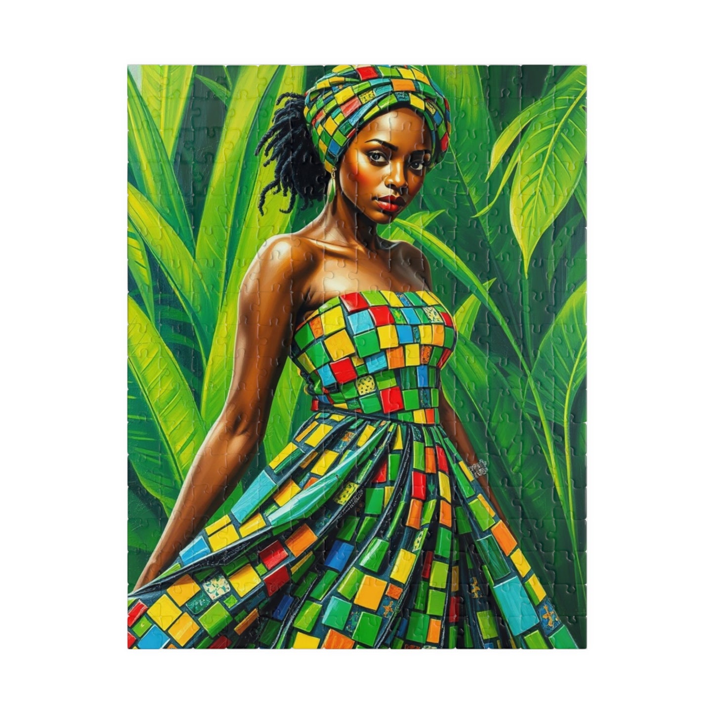 Colorful African Woman Puzzle, Vibrant Afrocentric Art Jigsaw Game, Unique Gift for Adult, Mindfulness Activity, Fun Home Entertainment 252 pcs (Vertical) Puzzle The Puzzle Chest