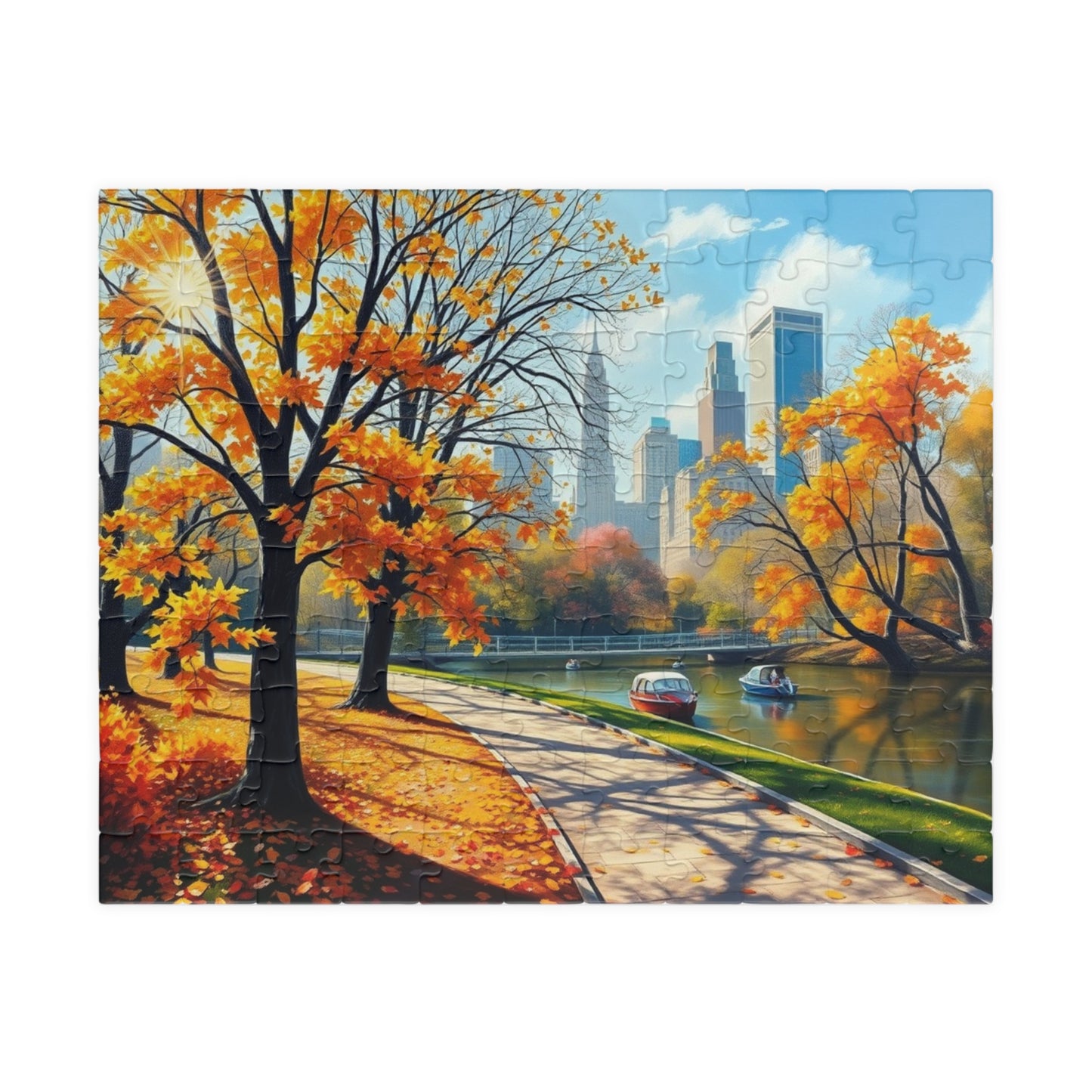 Central Park Autumn Landscape Puzzle, Nature Themed Jigsaw Game, Mindfulness Activity, Family Game Night, Puzzle Lover Gift Brain Teaser 110 pcs (Horizontal) Puzzle The Puzzle Chest