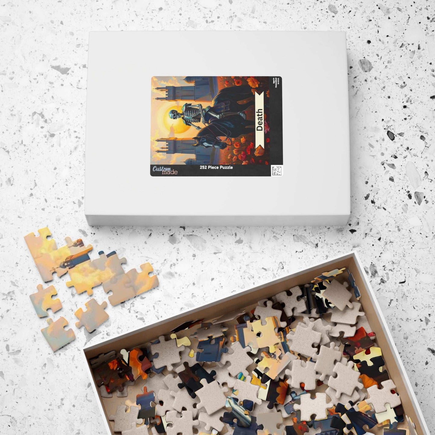 Skeleton Horse Jigsaw Puzzle - Death Tarot Style, Gift for Halloween, Puzzle for Adult, Solo Fun Family Activity, Indoor Quiet Leisure Puzzle The Puzzle Chest