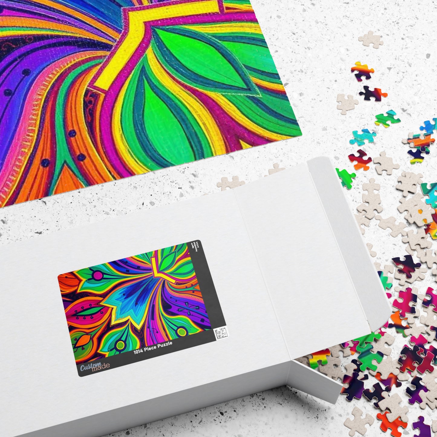 Colorful Floral Jigsaw Puzzle - Abstract Flower, Fun Home Activity, Puzzle Lover Gift for Adult, Family Game Night, Brain Teaser Puzzle The Puzzle Chest