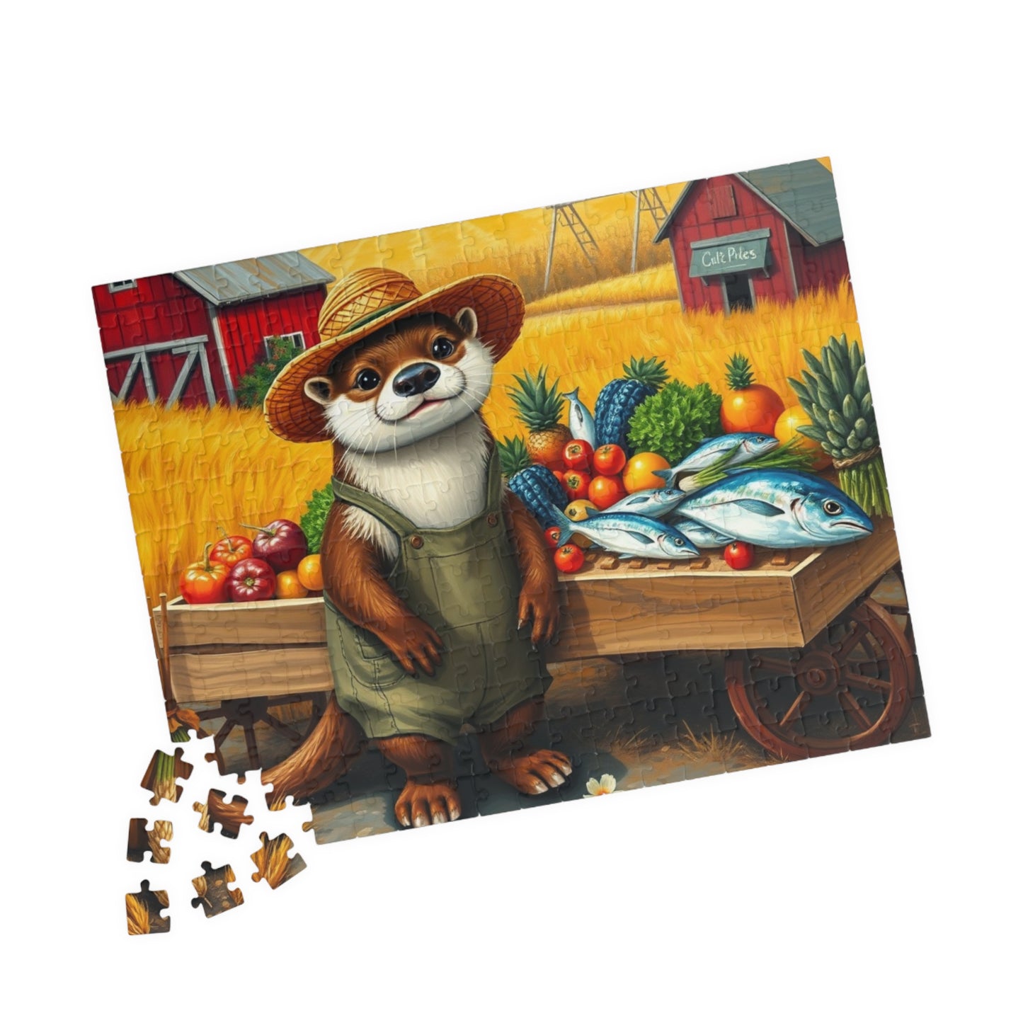 Whimsical Animal Jigsaw Puzzle, Otter Farm Scene, Fun Family Game Night, Perfect Gift for Adult and Animal Lover Puzzle The Puzzle Chest