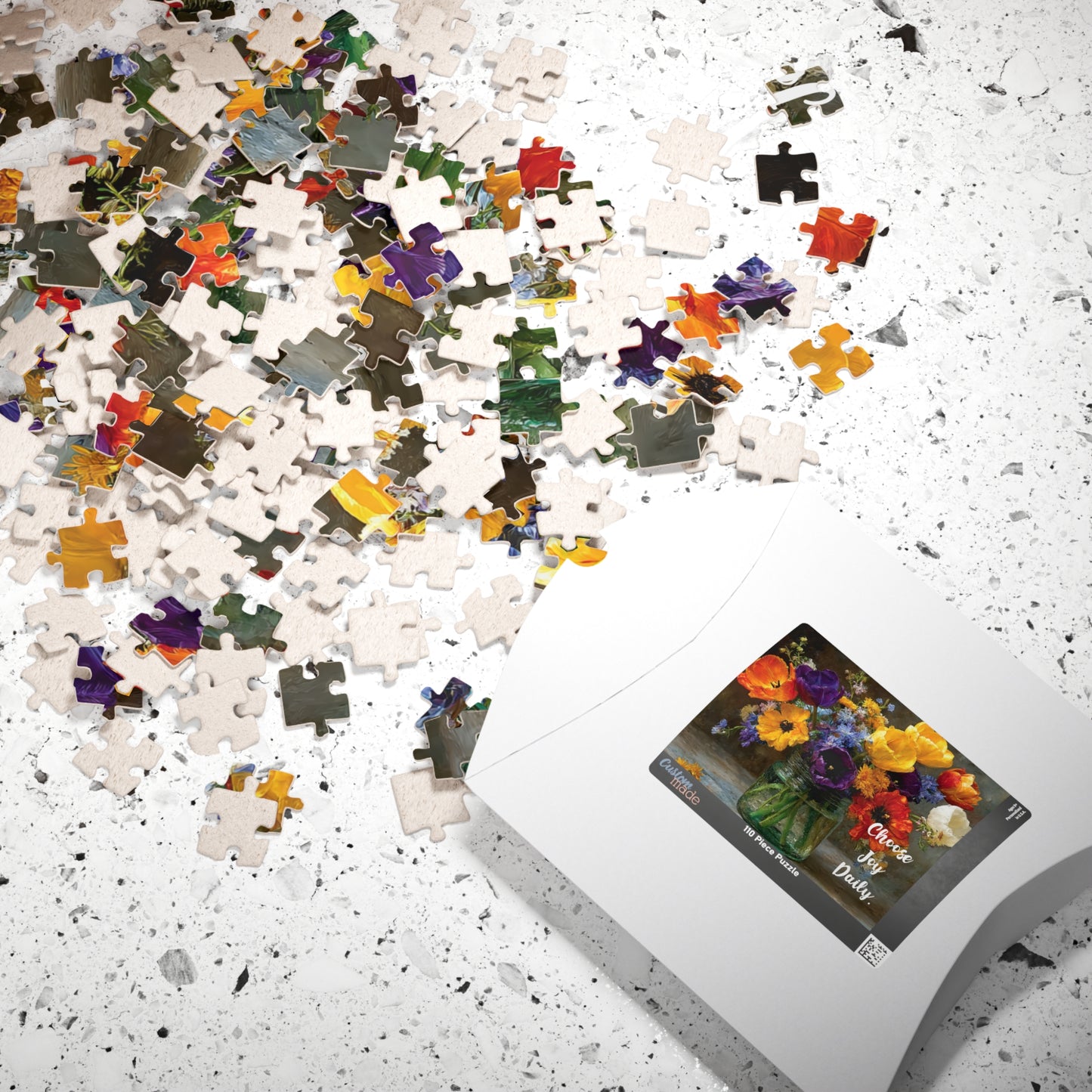 Choose Joy – Radiant Moments Jigsaw Puzzle, Floral Design with Inspirational Quote, Thoughtful Gift for Flower Lover Puzzle The Puzzle Chest