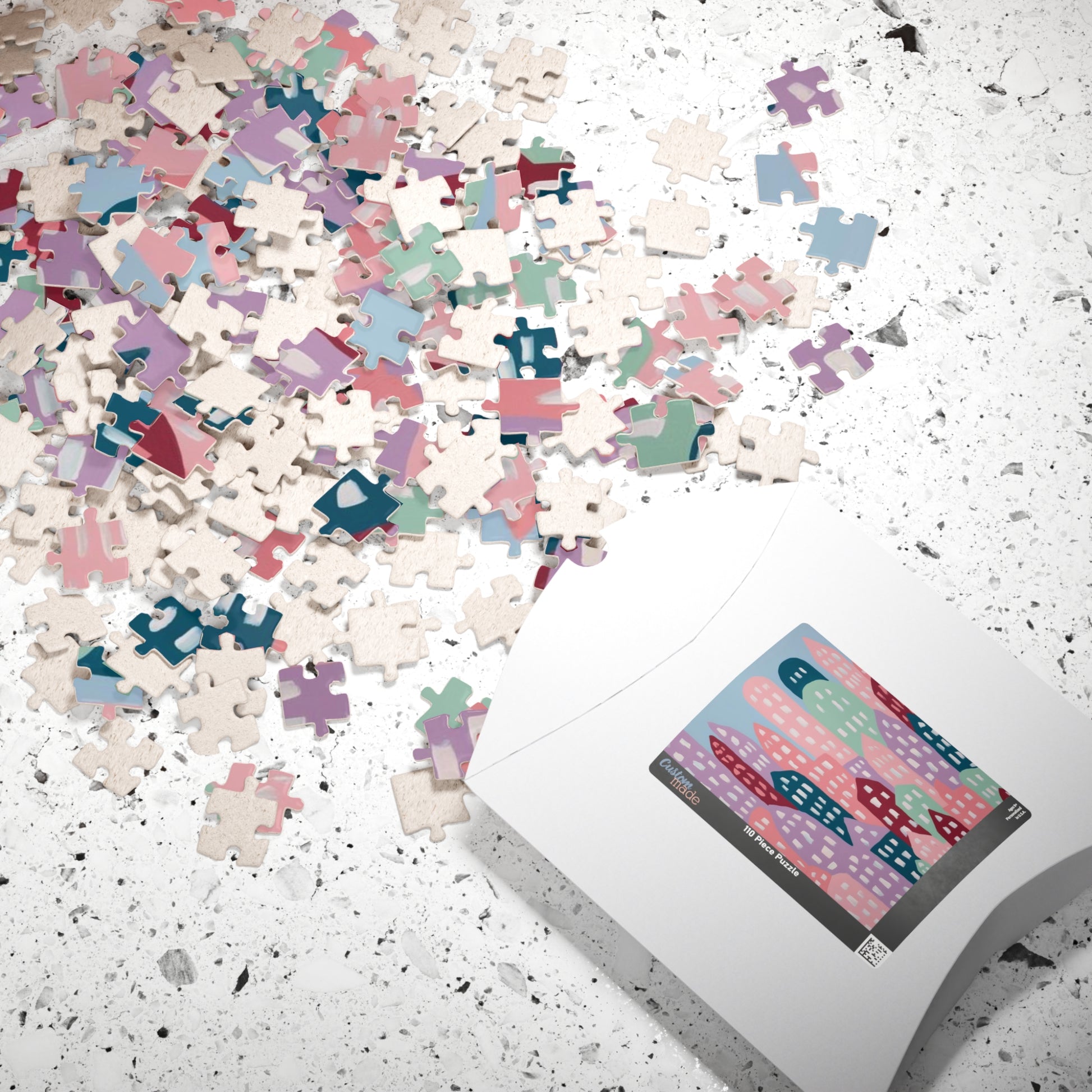 Abstract Cityscape Jigsaw Puzzle, Fun Home Activity Game Puzzle The Puzzle Chest