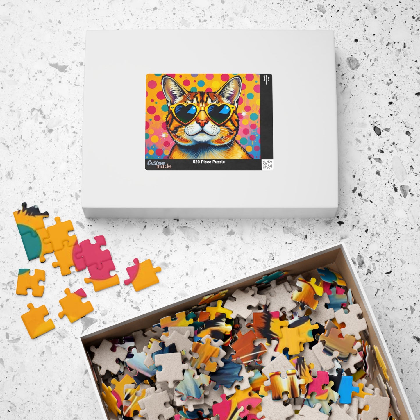 Pop Art Cat Puzzle - Fun Colorful Animal Art Jigsaw for Puzzle Lover, Family Game Night, Gift for Cat Owner, Creative Home Entertainment Puzzle The Puzzle Chest