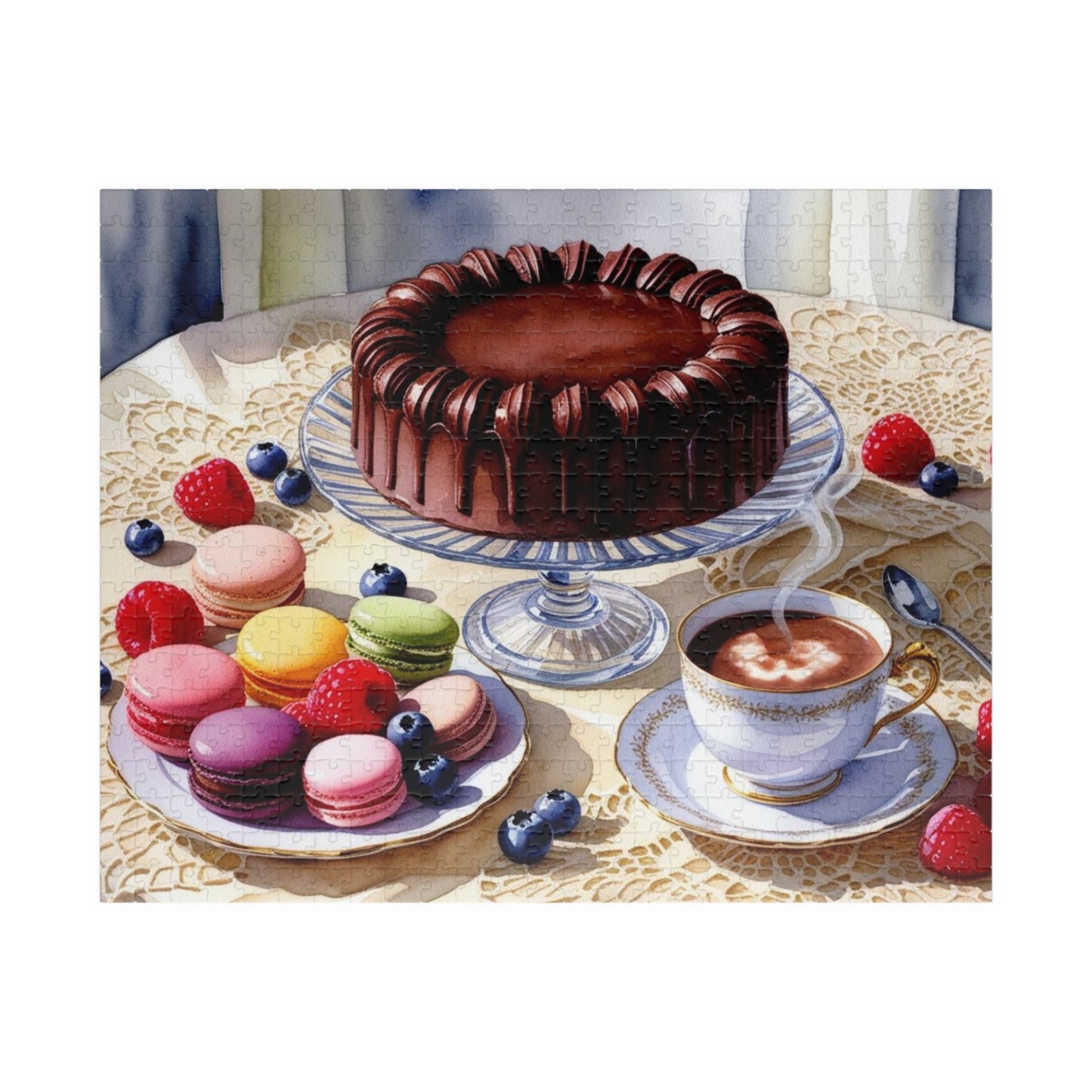 Dessert Puzzle, Chocolate Cake Food Culinary Art, Foodie Jigsaw Game Fun Family Night Entertainment, Kitchen Home Decor, Hobby 520 pcs (Horizontal) Puzzle The Puzzle Chest