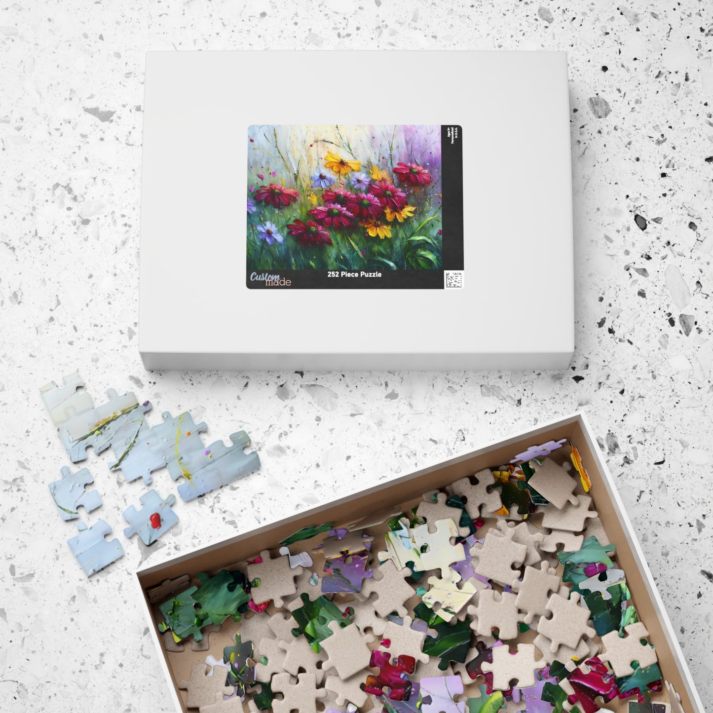 Misty Bloom Jigsaw Puzzle - Soft Abstract Floral Art, Vibrant Flower Artwork