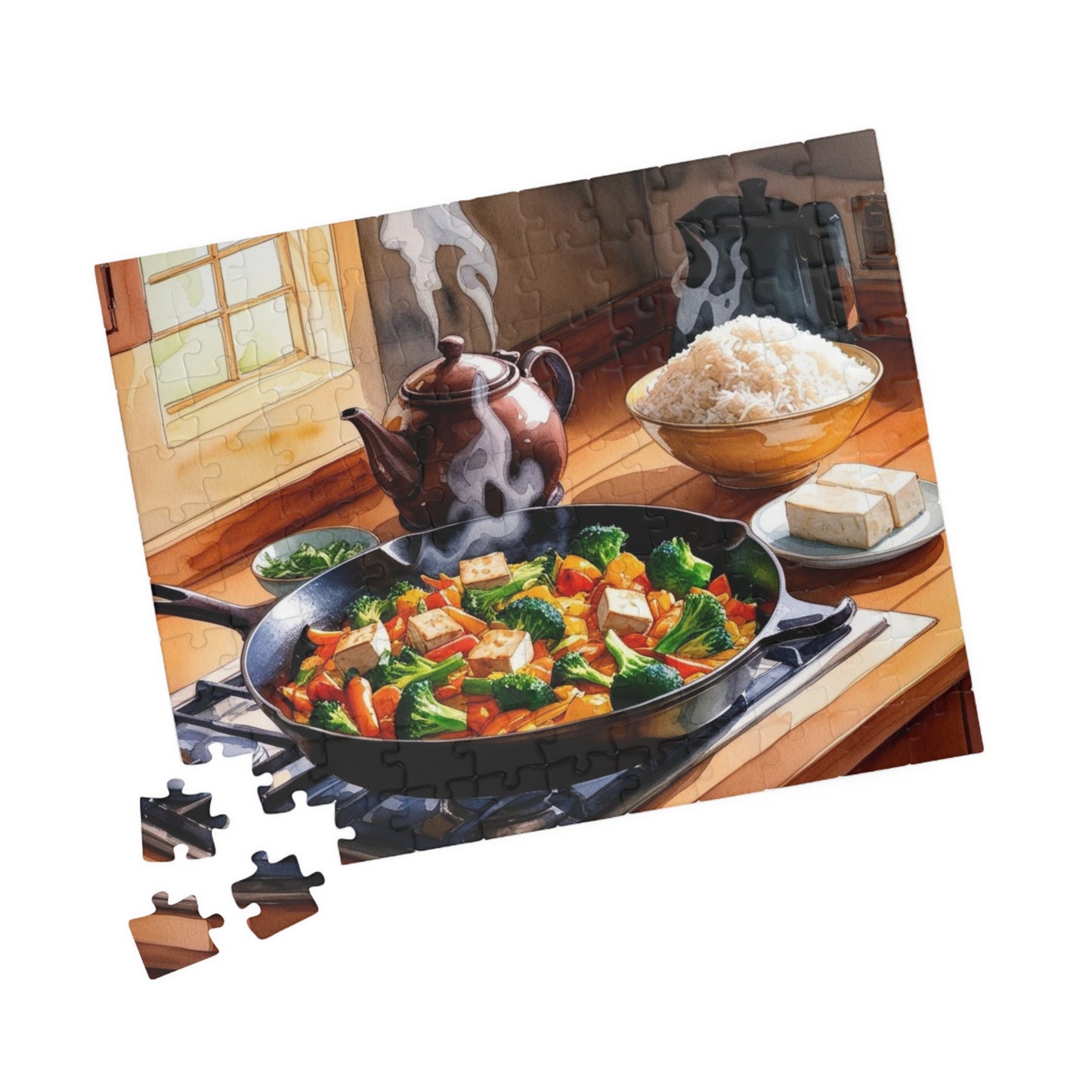 Cozy Kitchen Scene Jigsaw Puzzle, Food Lover Gift for Friend Cooking Enthusiast, Indoor Activity, Family Game Night, Holiday Present Puzzle The Puzzle Chest