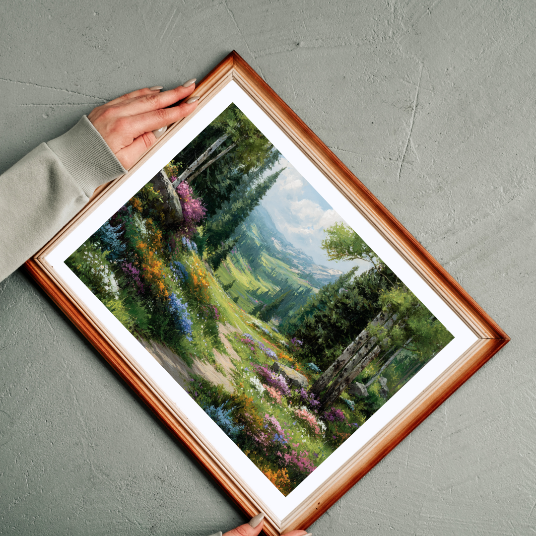 Spring Forest Path Jigsaw Puzzle – Sunlit Wildflower Meadow, Nature Inspired Floral Landscape Puzzle The Puzzle Chest