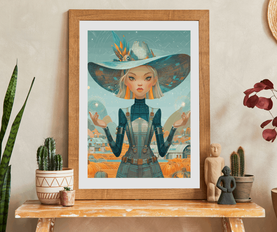 2030s Autumn Cowgirl Jigsaw Puzzle - Futuristic Farm, Fall Themed Gift for Family Fun, Cozy Nights, Thanksgiving, and Home Decor Puzzle The Puzzle Chest
