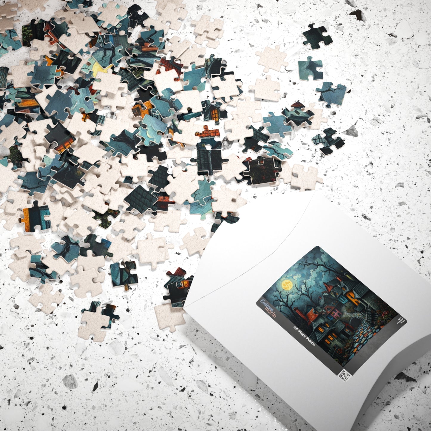 Mystical Night Village Puzzle: Enchanting Town Jigsaw Game, Perfect for Cozy Evenings, Family Fun, Halloween Decor, Gift Ideas The Puzzle Chest