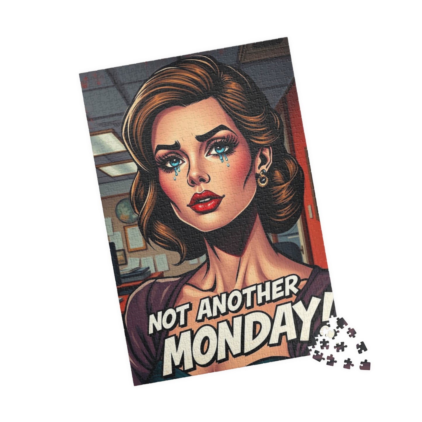 Retro Pop Art Jigsaw Puzzle | Not Another Monday | Fun Gift for Puzzle Lovers, Pop Culture Art, Wall Decor, Stress Relief, Family Activity Puzzle The Puzzle Chest