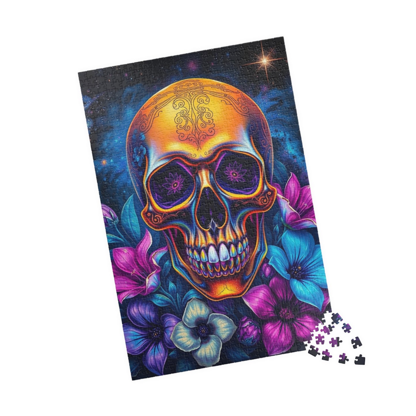 Cosmic Skull Artwork Puzzle for Adults, 110-1014 Piece Gothic Jigsaw Game, Best Unique Gift for Puzzle Lover, Mindfulness Activity, Solo Fun Puzzle The Puzzle Chest