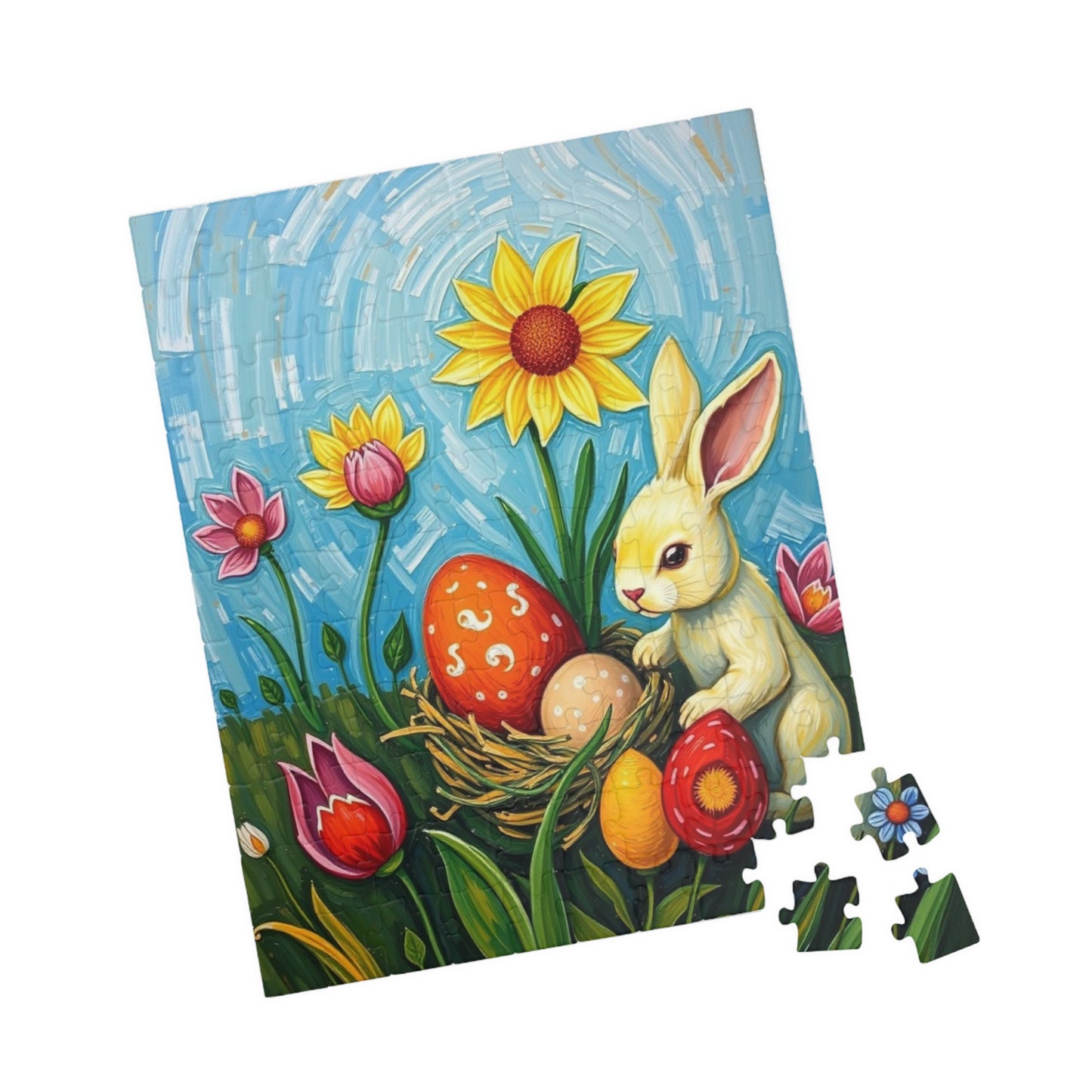 Easter Bunny and Flowers Puzzle | Springtime Jigsaw Game, | 110-1014 Piece Puzzles for Adults, Family, Friends, Gifts, Celebrations Puzzle The Puzzle Chest