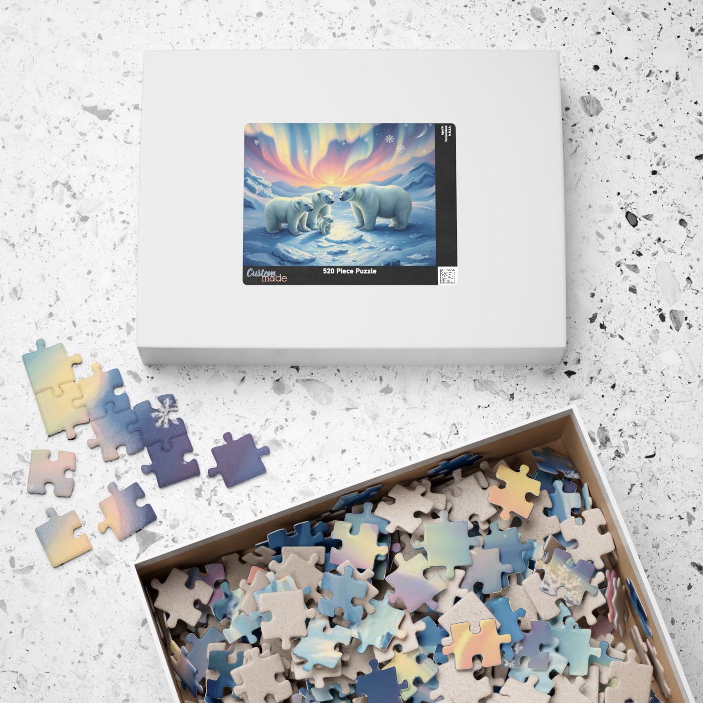 Polar Auror Jigsaw Puzzle - Polar Bear Winter, Cozy Family Game Night, 110-1014 Pieces, Holiday Birthday Gift for Friends, Arctic Art