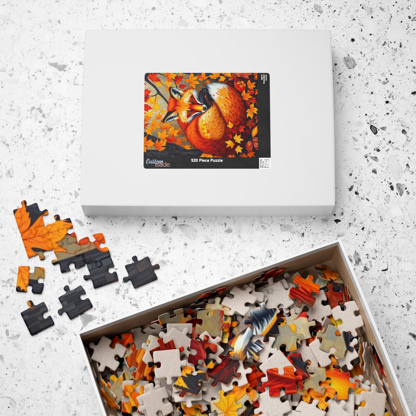 Autumn Forest Fox Mosaic Puzzle, Fall Wildlife Art Cozy Nature Jigsaw Game, Relaxing Hobby, Family Activity, Mindfulness Gift for Puzzle Fan Puzzle The Puzzle Chest