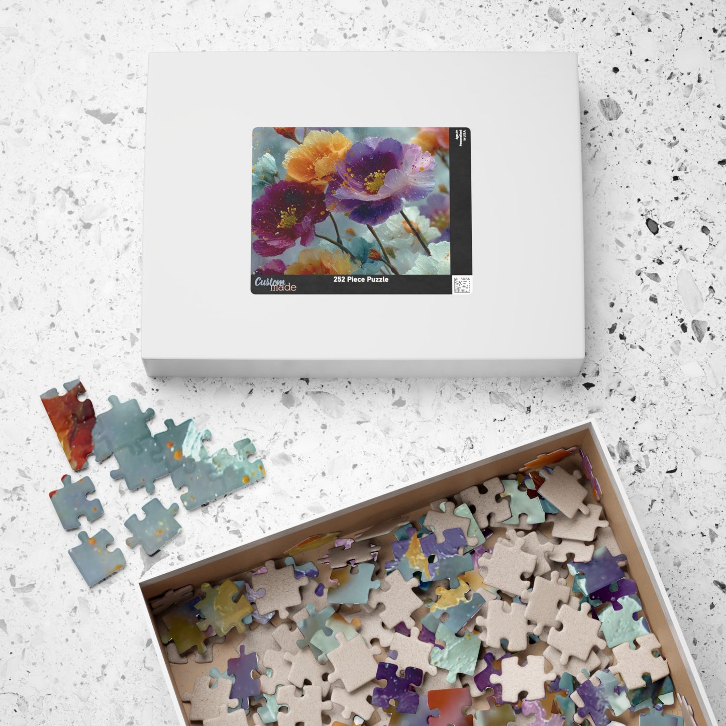 Ethereal Petals Jigsaw Puzzle - Vibrant Wildflowers in a Dreamlike Landscape