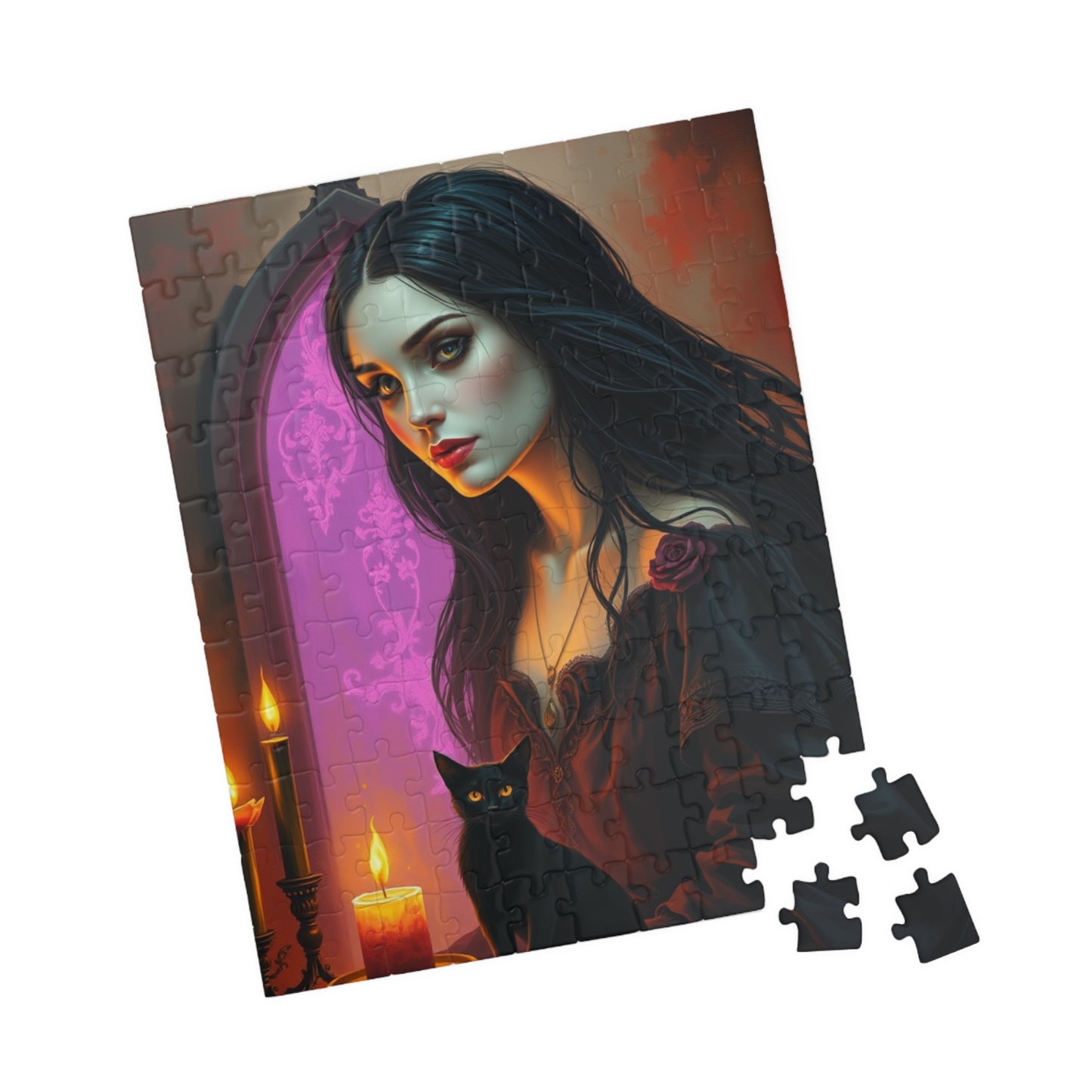 Gothic Witch Jigsaw Puzzle for Adult, Unique Gift for Fantasy Dark Art Lover and Puzzle Enthusiast, Mindful Activity, Quiet Leisure Solo Fun Puzzle The Puzzle Chest