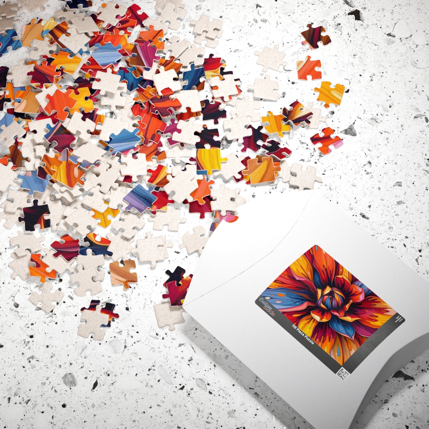 Vibrant Floral Puzzle, 110-1014 Piece Abstract Jigsaw Game, Colorful Art Piece, Art Lover Gift for Friends, Family Game Night, Brain Teaser Puzzle The Puzzle Chest
