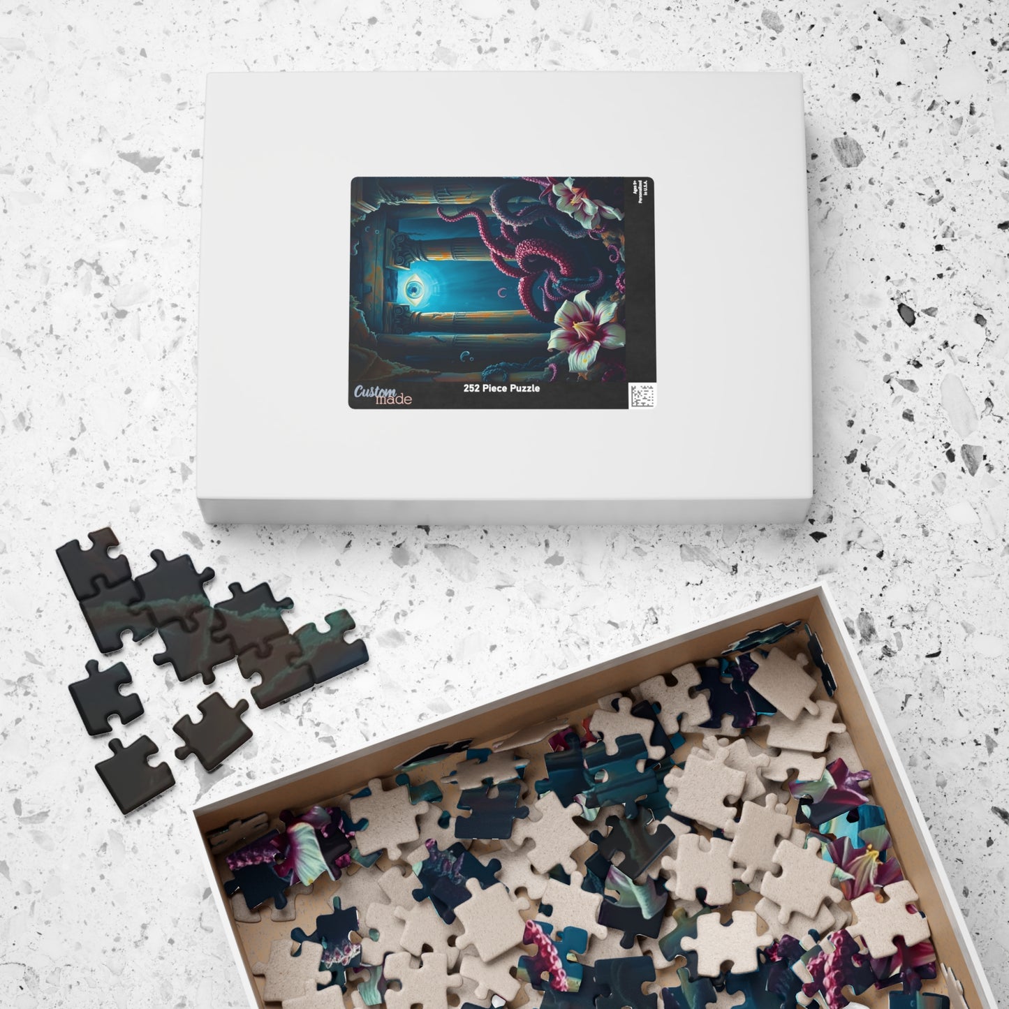 Mystical Underwater Octopus Puzzle Art, Perfect Gift for Ocean Lovers, Nautical Home Decor, Relaxation Activity, Unique Challenge Puzzle The Puzzle Chest