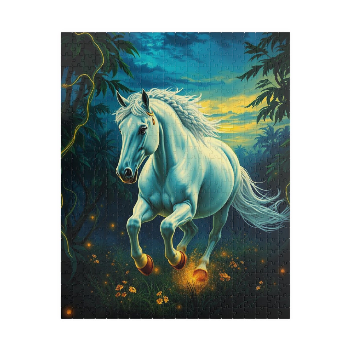 White Horse Jigsaw Puzzle, Equestrian Birthday Holiday Gift for Horse Lover, Family Game Night, Solo Fun, Relaxing Hobby, Mindful Activity 520 pcs (Vertical) Puzzle The Puzzle Chest