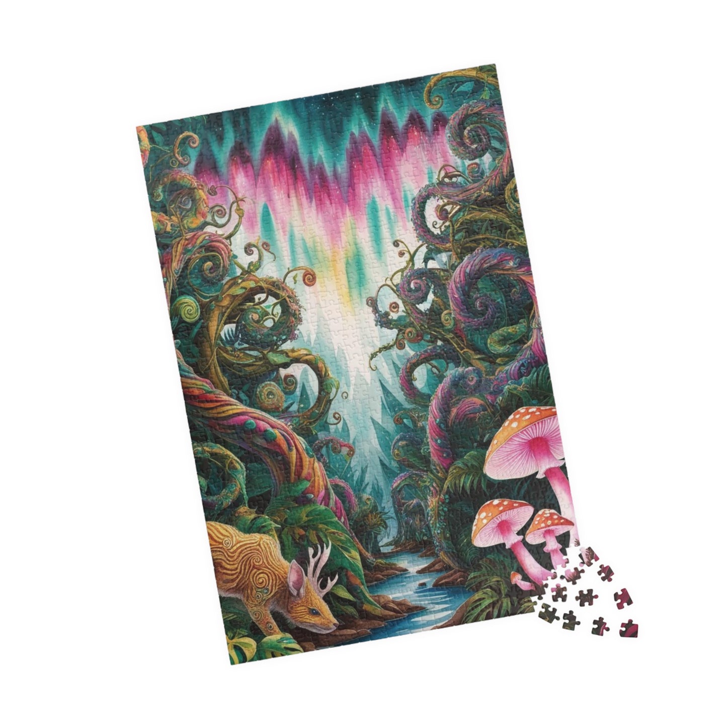 Trippy Jigsaw Puzzle, Vibrant Kaleidoscopic Jungle Scene, Relaxing Solo Game, Puzzle Enthusiasts Entertainment, Puzzling Activity for Adults Puzzle The Puzzle Chest