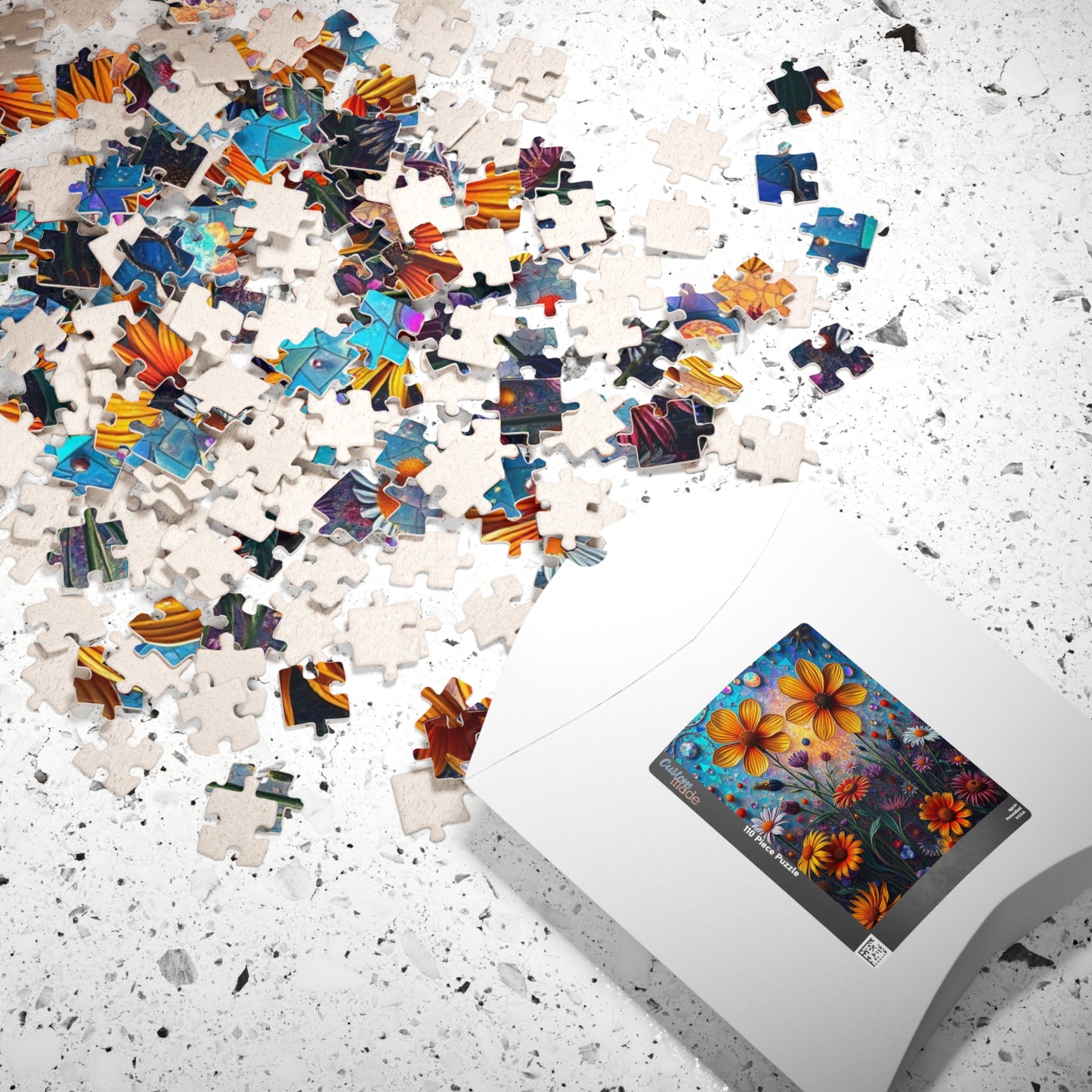 Colorful Floral Mosaic Puzzle - 110, 252, 520, 1014-piece | Flower Lover Gift, Family Bonding Activity, Puzzle Game Night, Frameable Art Puzzle The Puzzle Chest