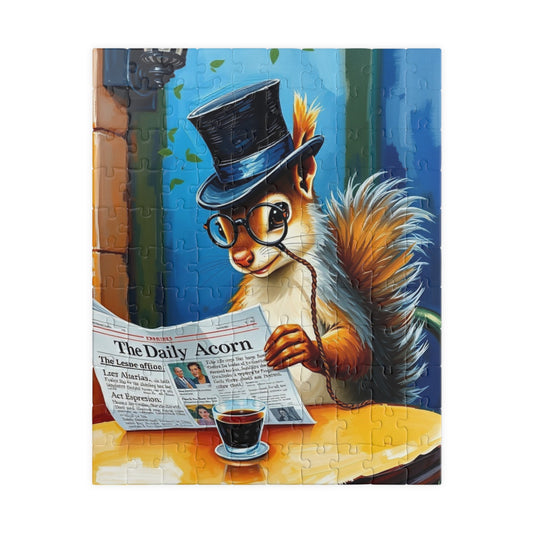 Charming Squirrel Jigsaw Puzzle - Cozy Vibes, Perfect for Family Fun Nights, Gifts, Home Entertainment, Animal Lovers, Puzzle Enthusiasts 110 pcs (Vertical) Puzzle The Puzzle Chest