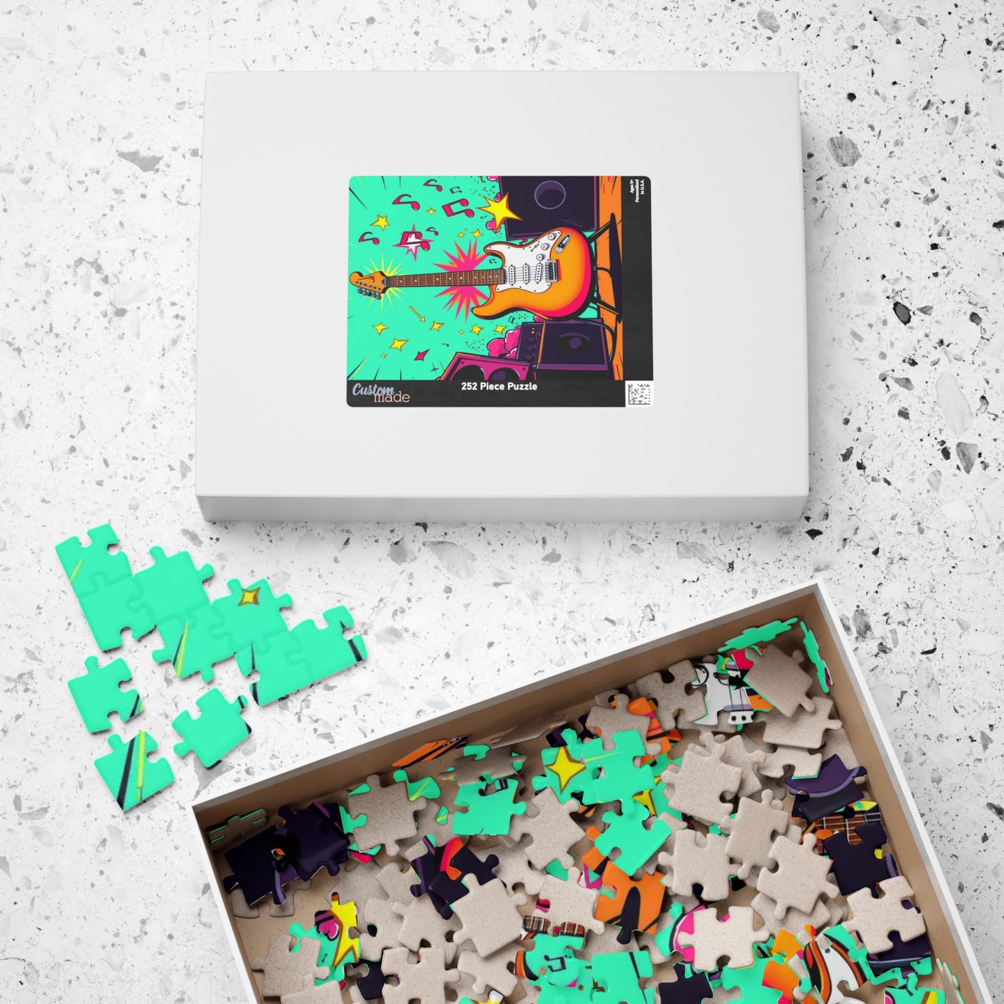 Colorful Guitar Puzzle - Pop Art Jigsaw Puzzle for Adults, Perfect for Music Lover, Game Night, Family Fun, Gifts, Unique Home Entertainment Puzzle The Puzzle Chest
